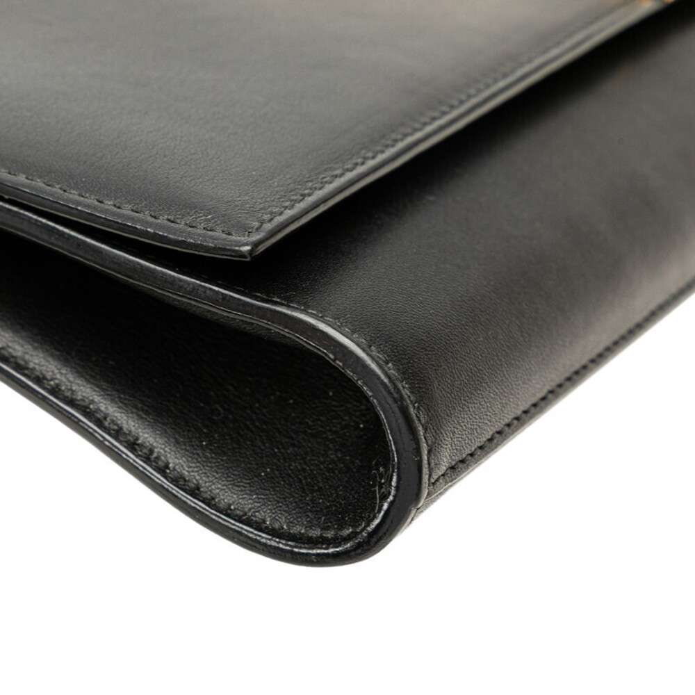 Saint Laurent Y Line Clutch Bag Black Leather - Picture 6 of 9